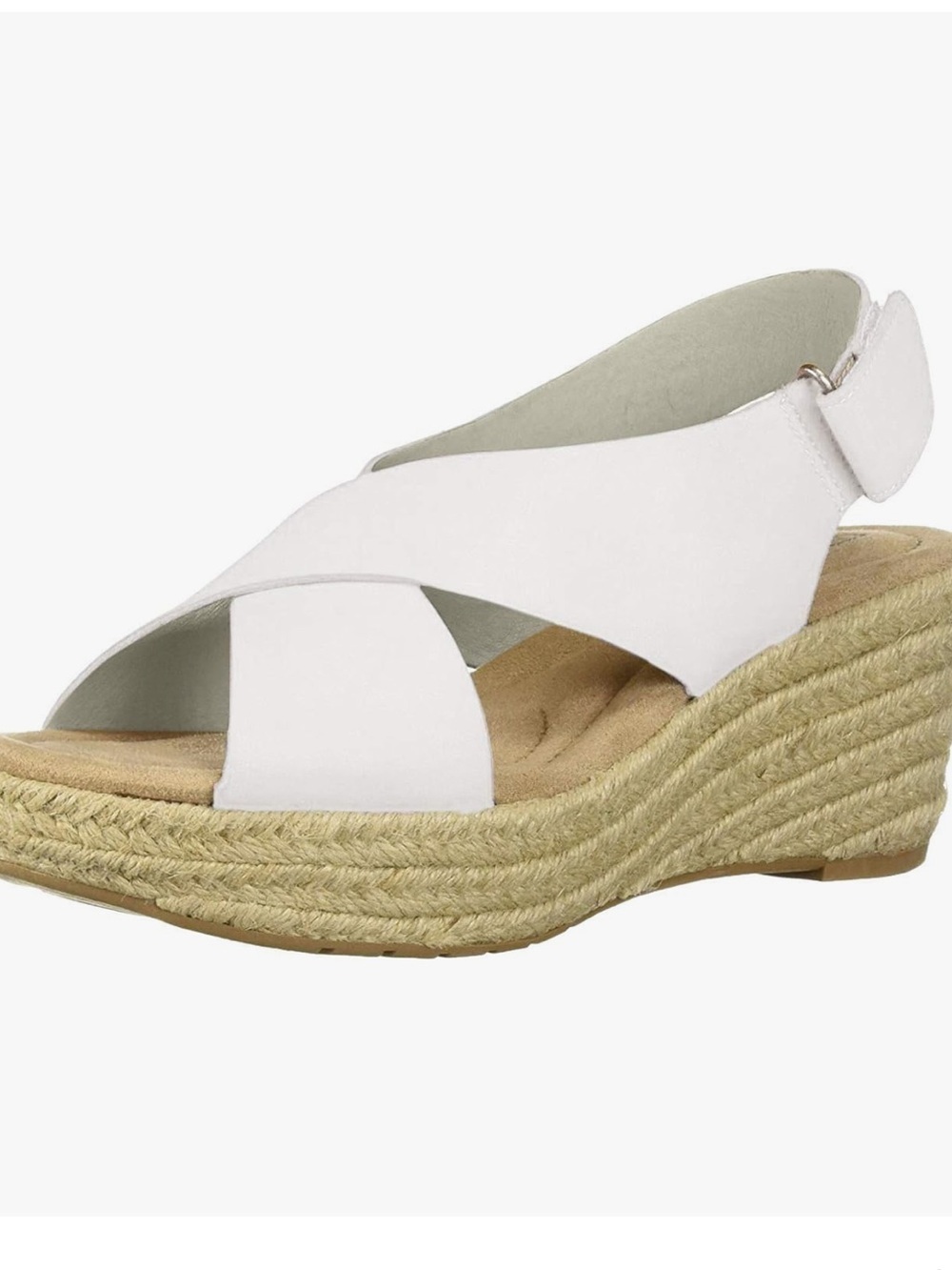 NEW CL by Laundry Dream Too Platform Wedge Espadrille Sandal White Size 8